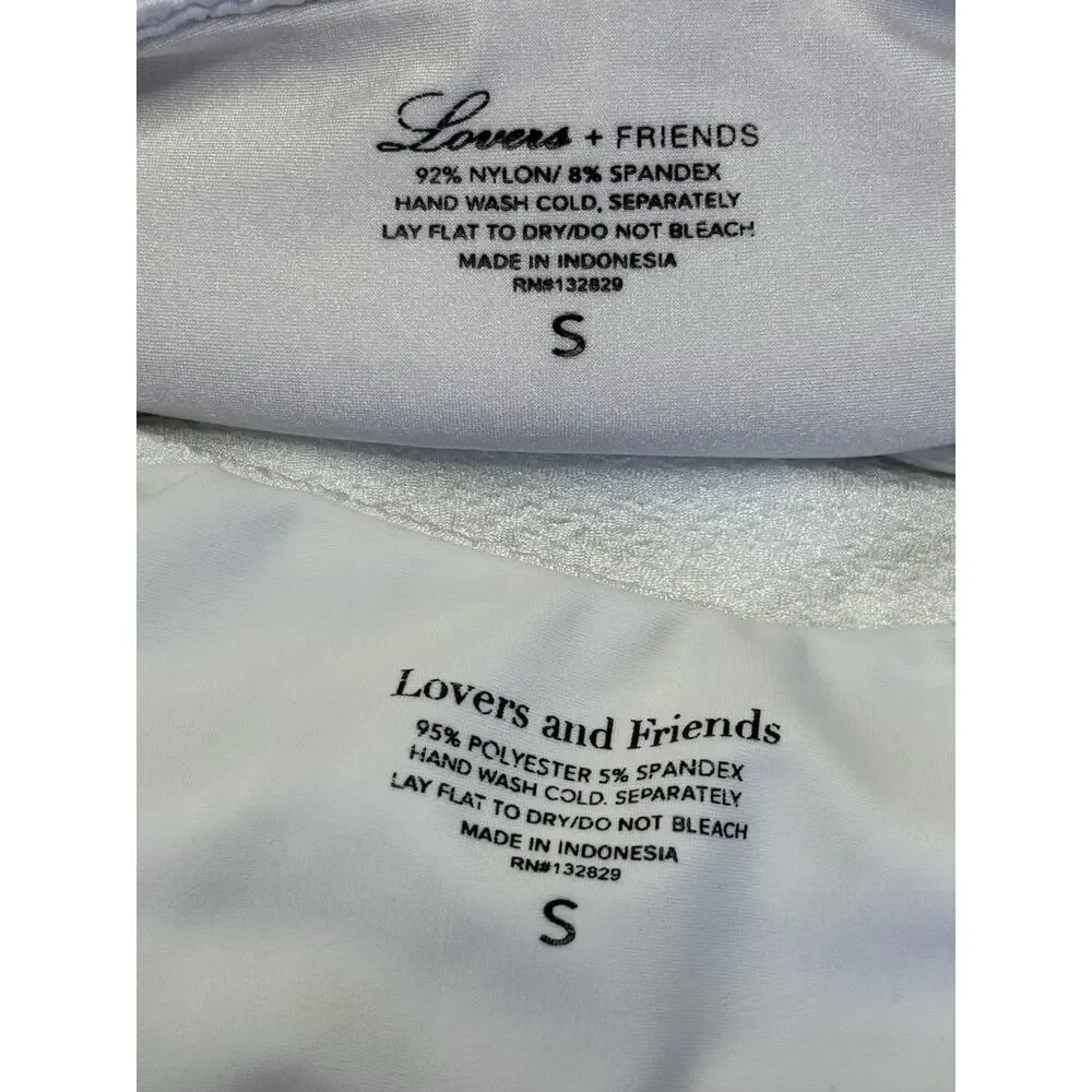 LOVERS + FRIENDS Tess Off The Shoulder High Waist Bottoms Textured Bikini Set S - Picture 8 of 9